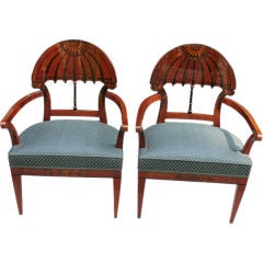 Two highly important Biedermeier arm chairs by Sebastyen Vogel