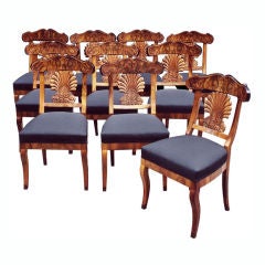 Outstanding set of 10 South German Biedermeier side chairs