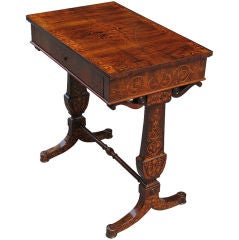 First-rate inlaid Biedermeier side table Antique First-rate inlaid Biedermeier side table
