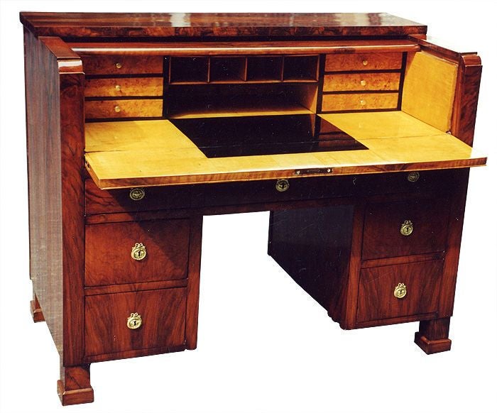 Exemplary Biedermeier Knee-Hole Desk For Sale