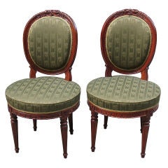 A Pair of Fine Louis XVI Side Chairs