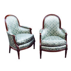 Pair of comfortable Louis XVI bergeres