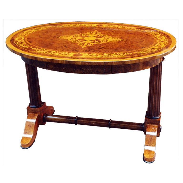 Unequalled Biedermeier Marquetry Table For Sale