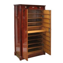 Biedermeier armoire with outstanding design and interior