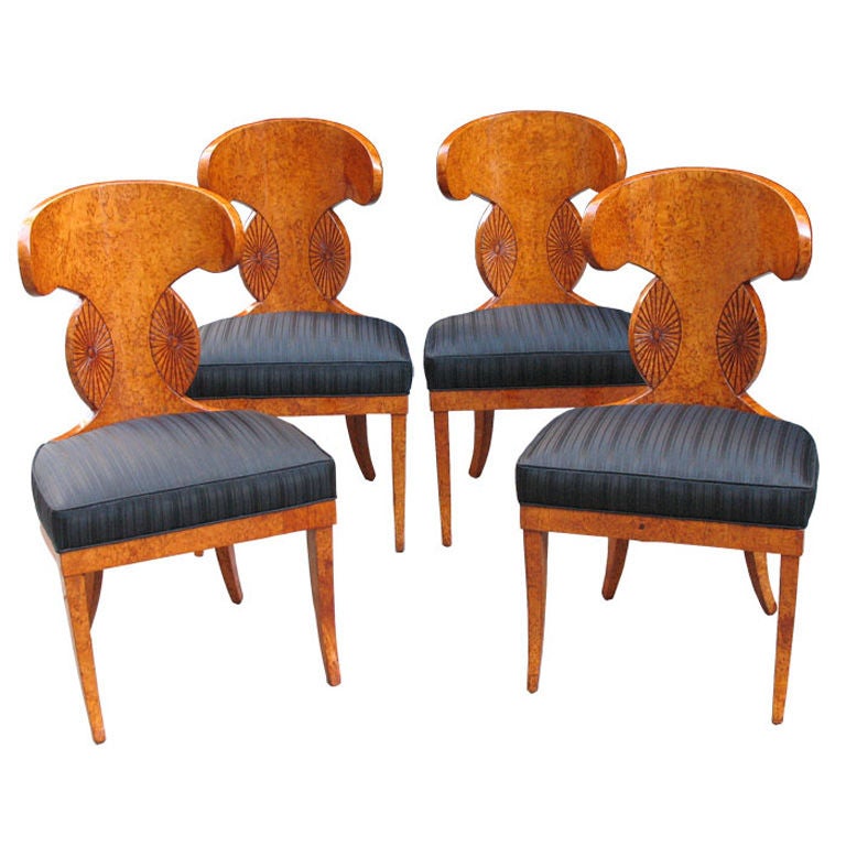 Set of 4 Magnificent Russian Biedermeier Chairs