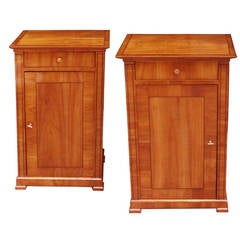 Rare Pair of Biedermeier Nightstands/Side Tables