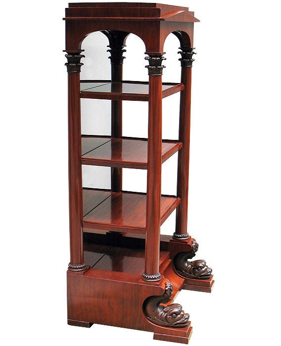 Exemplary German Neo-Classical Biedermeier Etagere/Vitrine