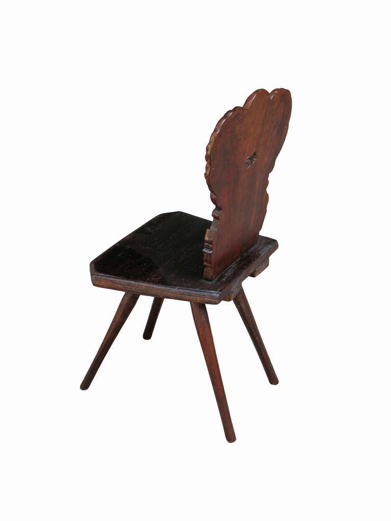 Baroque Outstandingly Wood-Carved German Country Chair For Sale