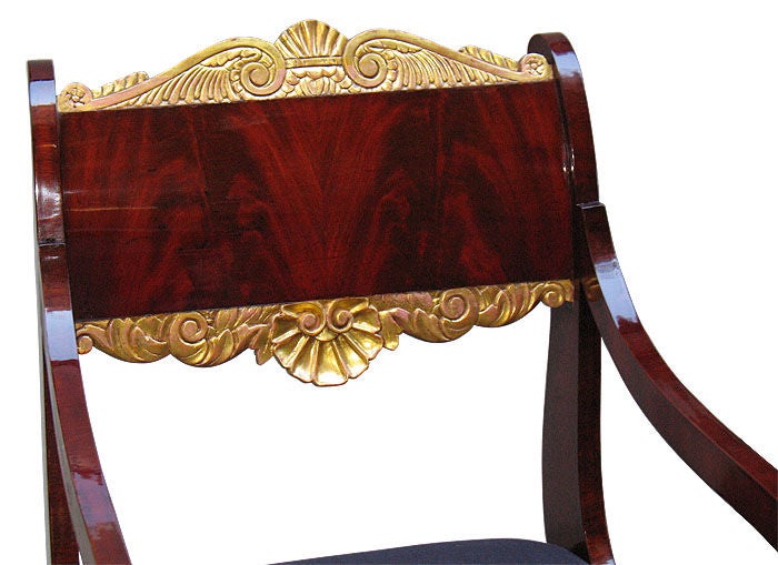 19th Century Rare pair of exemplary Russian Empire arm chairs