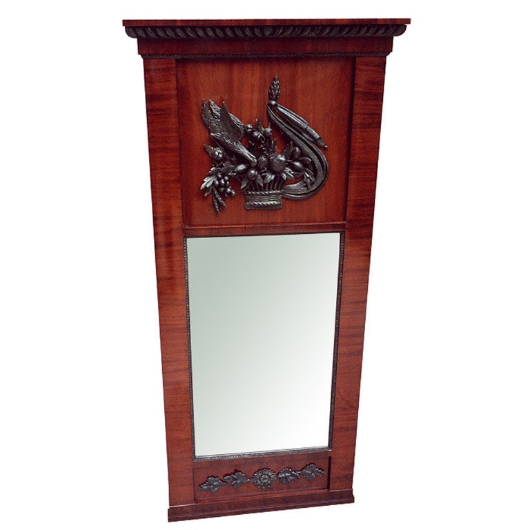 Outstandingly Decorated Biedermeier Pier Mirror For Sale