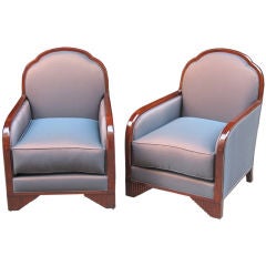 Pair of large and comfortable French Art Deco bergeres
