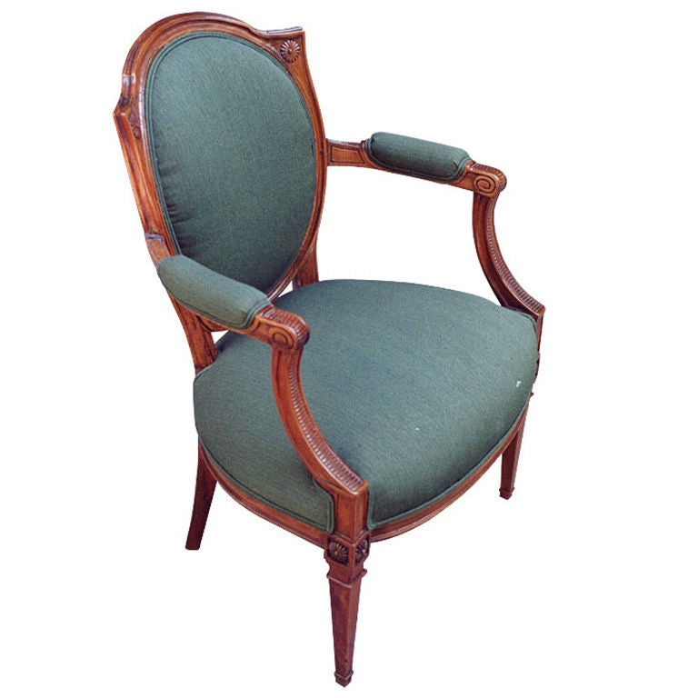 Exceptionaly Detailed French Louis XVI Arm Chair For Sale