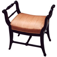Rare Austrian Biedermeier ebonized stool