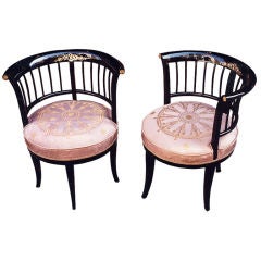 Pair of exceptional Viennese Biedermeier chairs