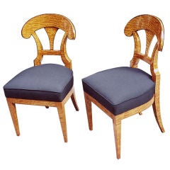Antique A Pair of Exemplary Biedermeier "Shovel Chairs"