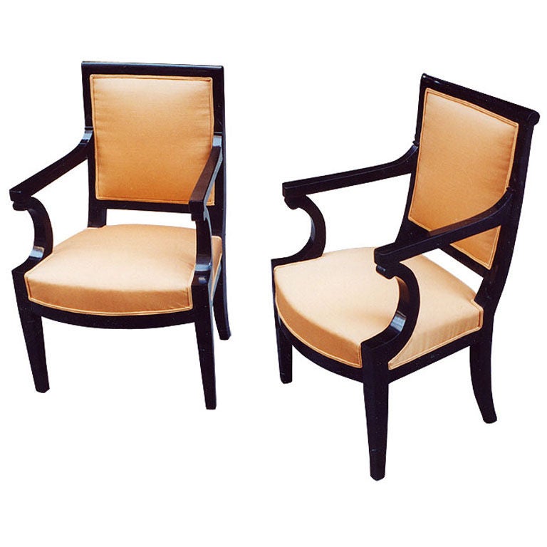 Pair of Modern Designed 1820's Biedermeier Armchairs For Sale