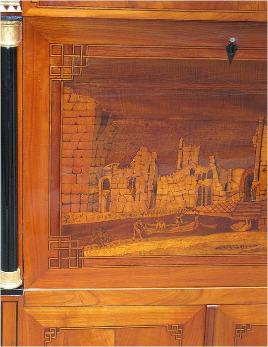 1820s Biedermeier Marquetry Secretaire In Excellent Condition For Sale In Long Island City, NY
