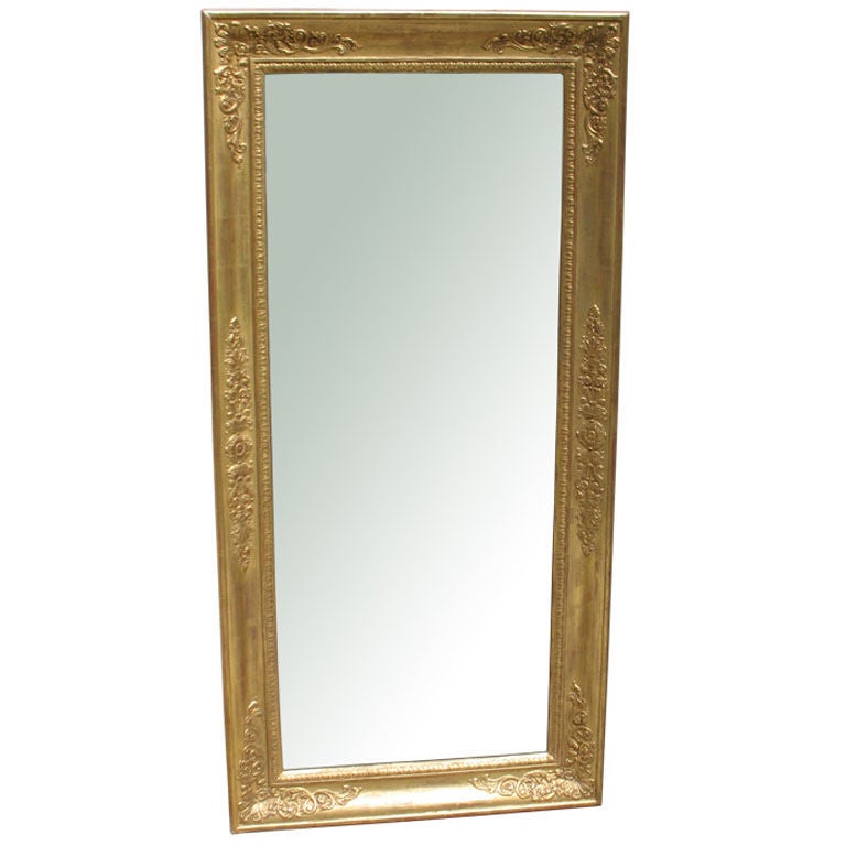 Beautifully Detailed Biedermeier Gilt Wood Pier-Mirror For Sale