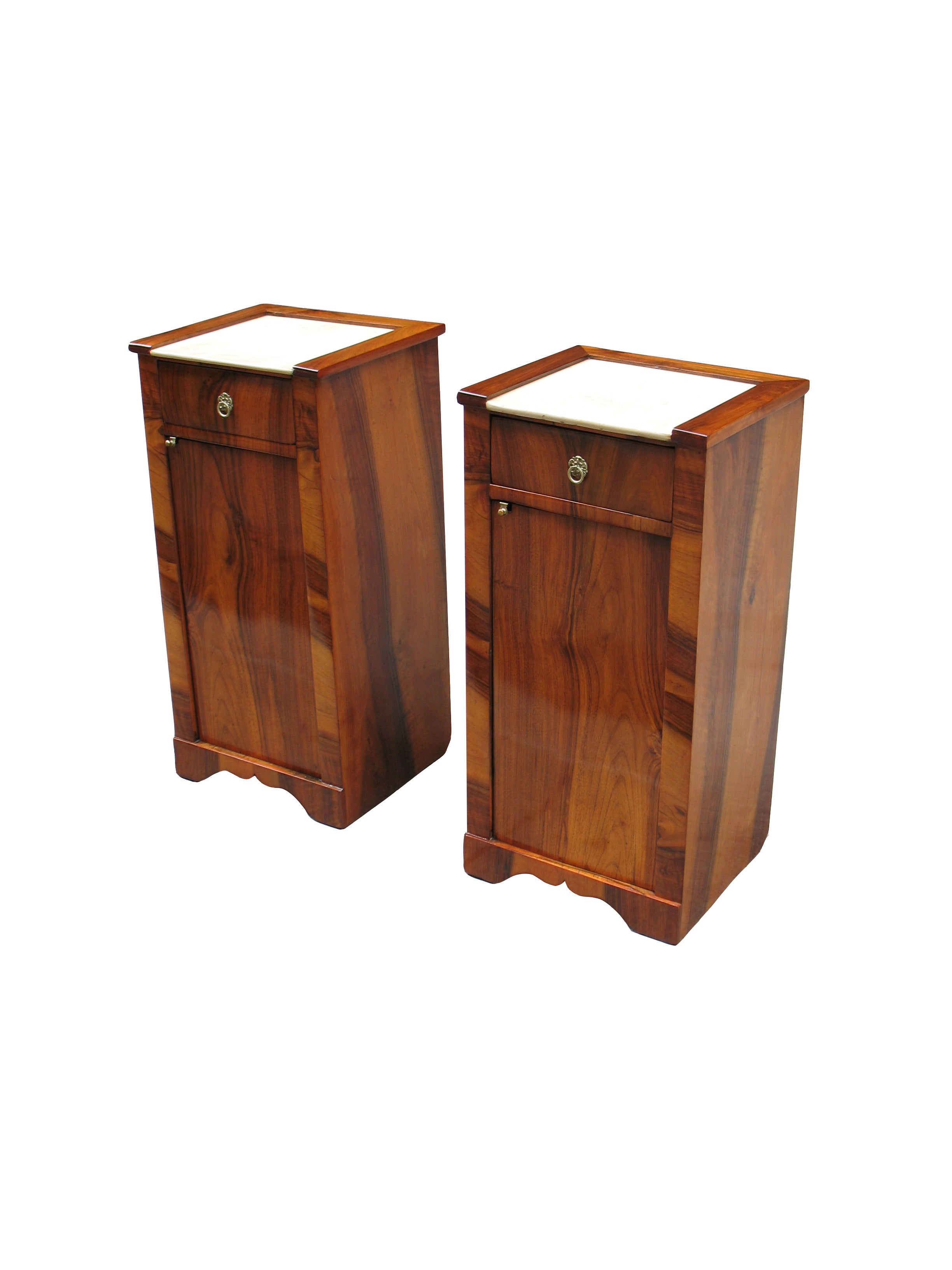 A Rare Pair of Biedermeier Side Stands/Commodes