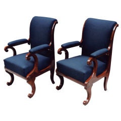 Fine Austrian-Hungarian Biedermeier pair of arm chairs