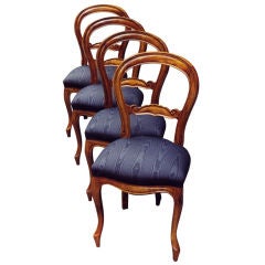 19th Century Red Velvet Damask Louis Philippe Chair at 1stdibs