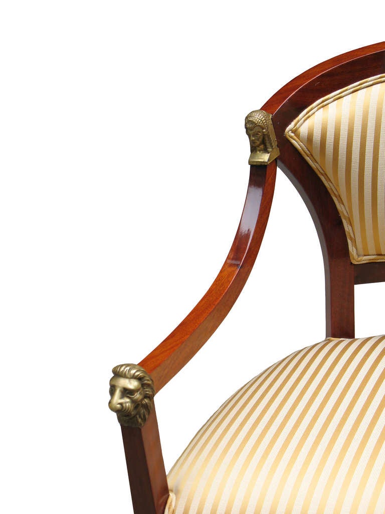 Pair of Remarkable French Empire First Revival Chairs In Excellent Condition In Long Island City, NY
