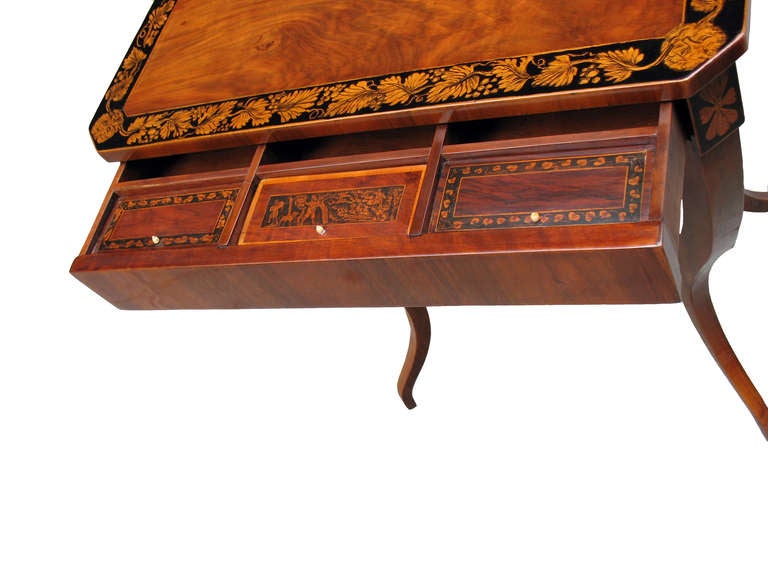 19th Century Unique Viennese Biedermeier Side Table