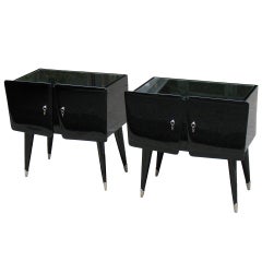 Pair of French Art Deco Side Tables or Commodes
