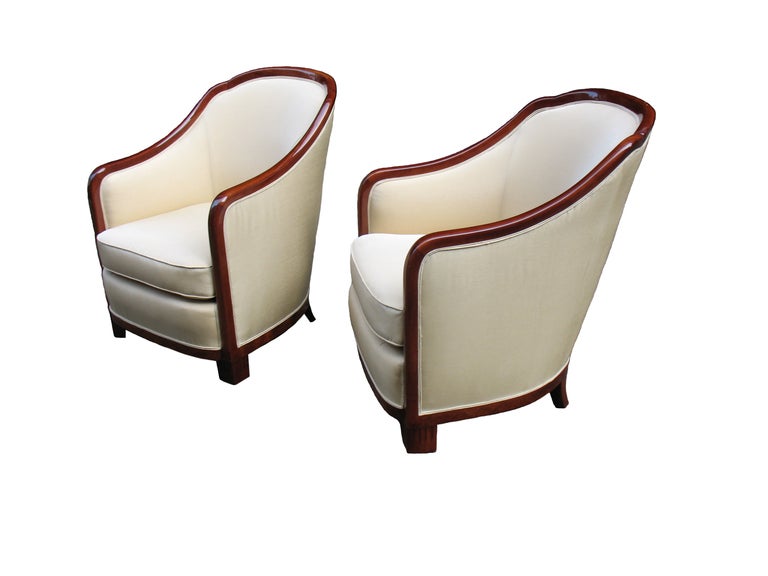 A Pair of Large and Comfortable French Art Deco Bergeres