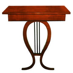 Antique Unique, Irreplaceable Biedermeier Lyre Console Table