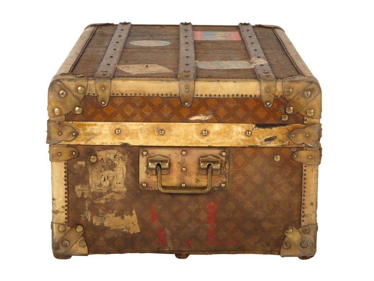 Brass Antique French Trunk