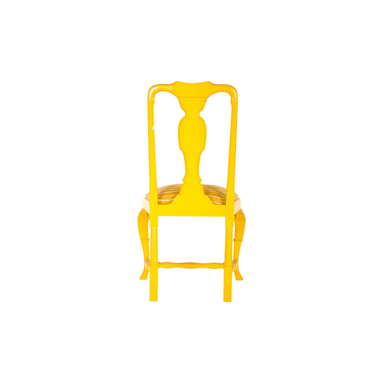 Vintage Yellow Queen Anne Dining Chair In Good Condition In Chicago, IL