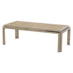 Vintage Marble and Chrome Coffee Table