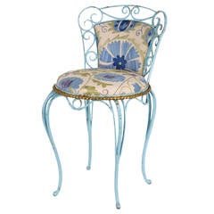 Vintage Painted Iron Garden Chair
