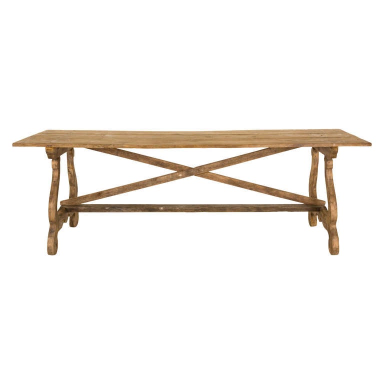 Antique Oak Trestle Table
