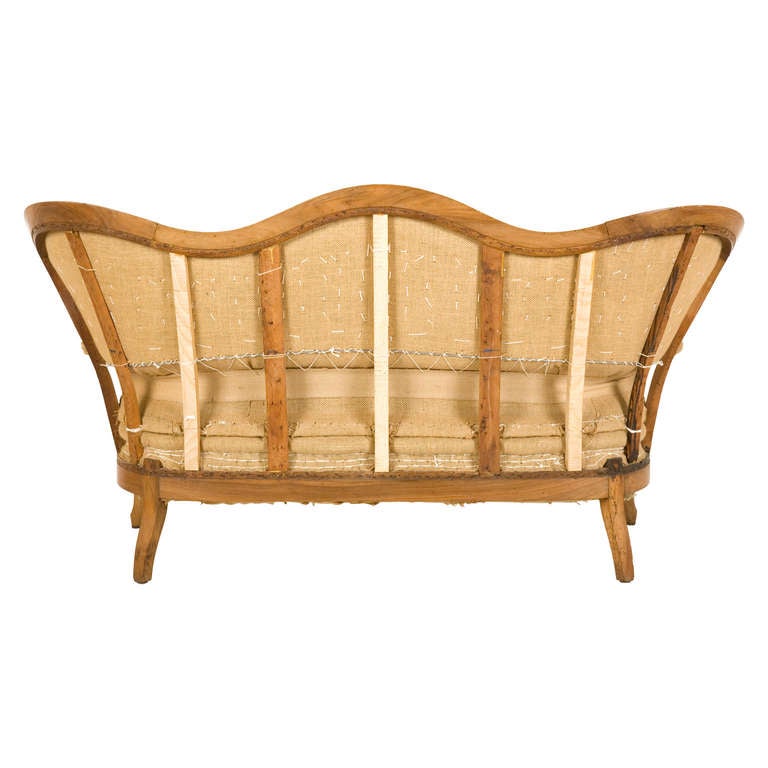 French Antique Unupholstered Sofa
