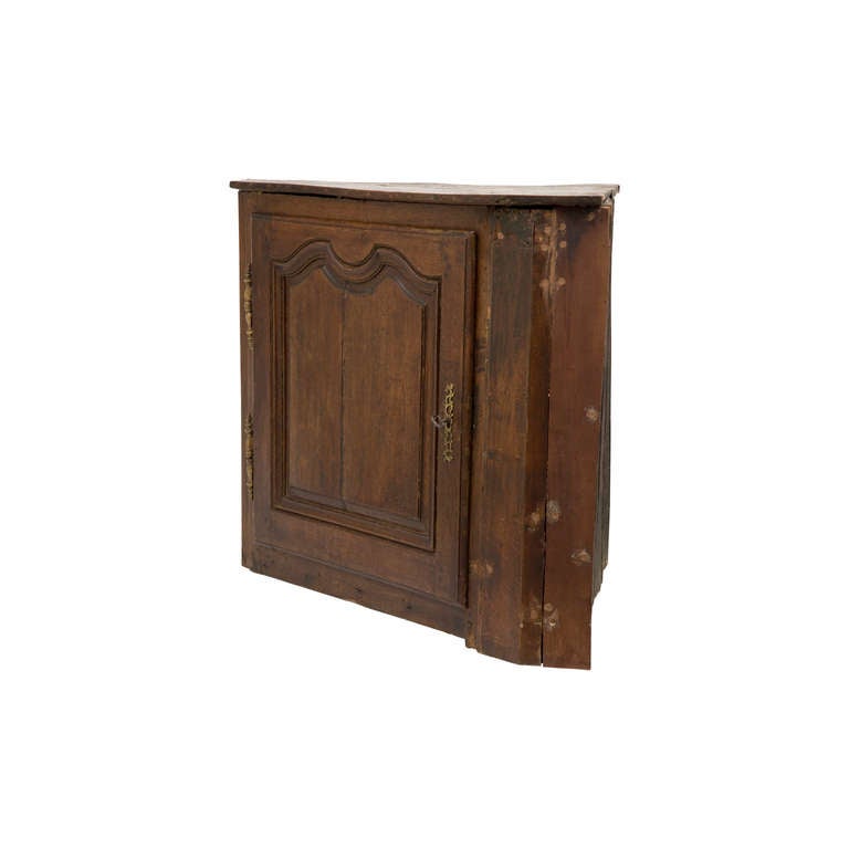 French Antique Wood Corner Cabinet