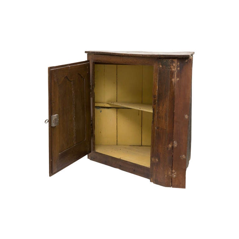 Antique Wood Corner Cabinet In Distressed Condition In Chicago, IL