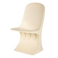 Vintage White Cantilever Chair