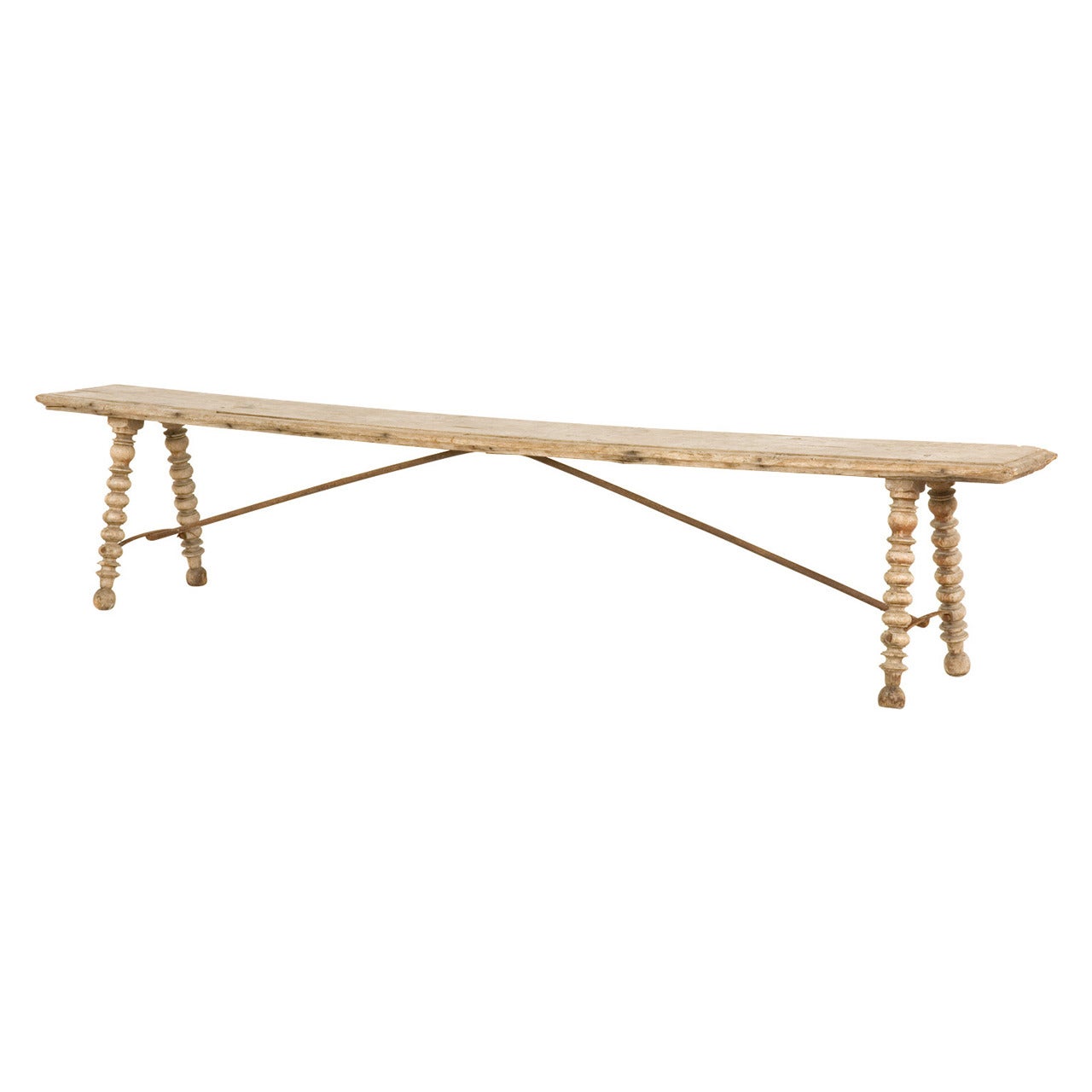 Antique Wood Spanish Bench