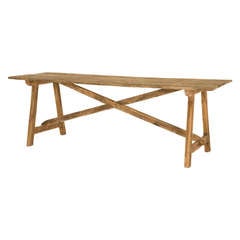 Antique Beech Wood Trestle Table