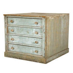 Antique Painted Wood Flat File