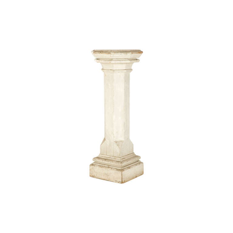antique column. weathered painted finish as found.