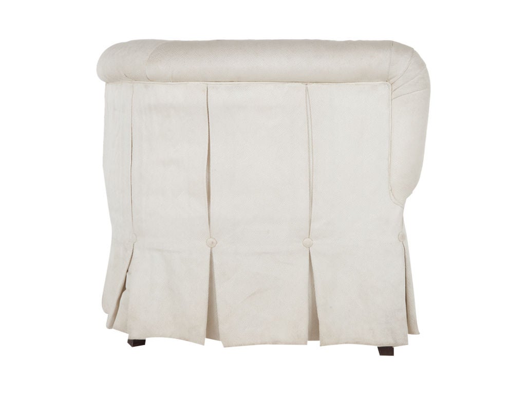 Whimsical tufted chair with original upholstery.