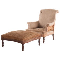 Antique Armchair and Footstool