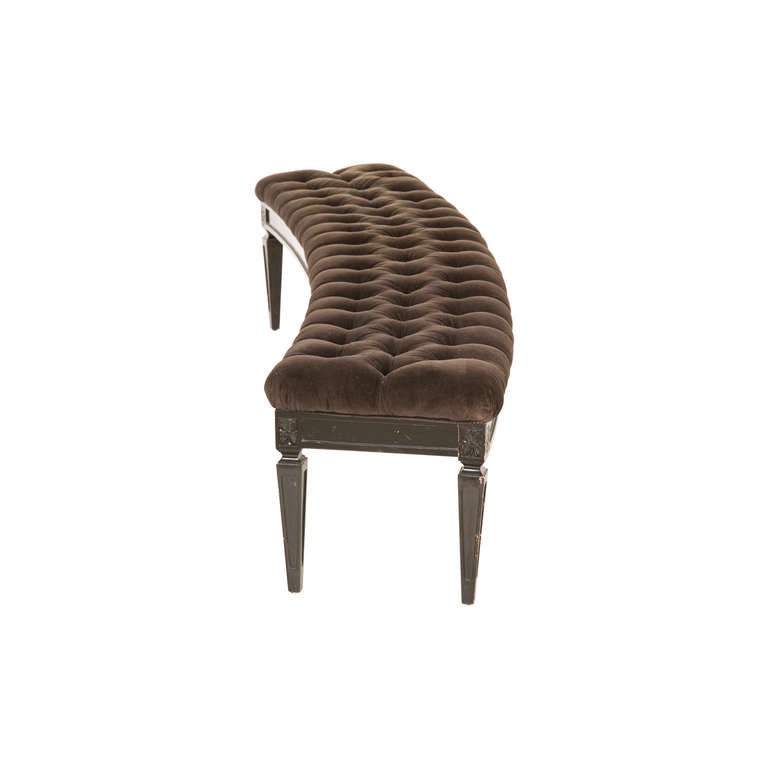 upholstered curved bench
