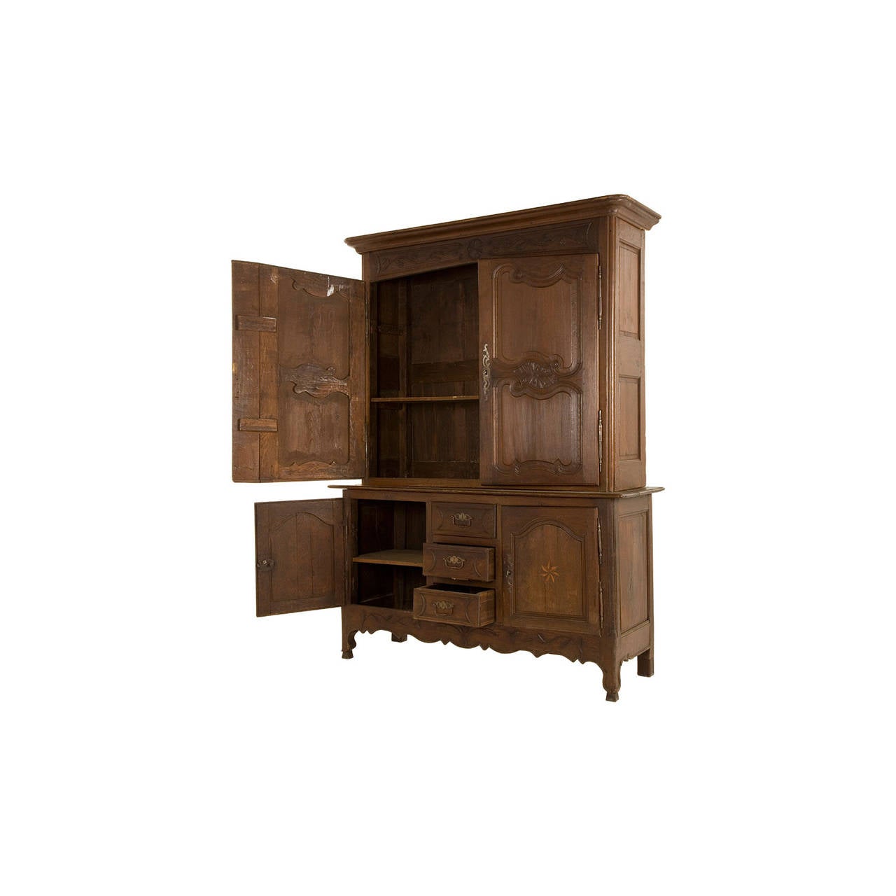 Antique French Break-Front Cabinet In Good Condition In Chicago, IL