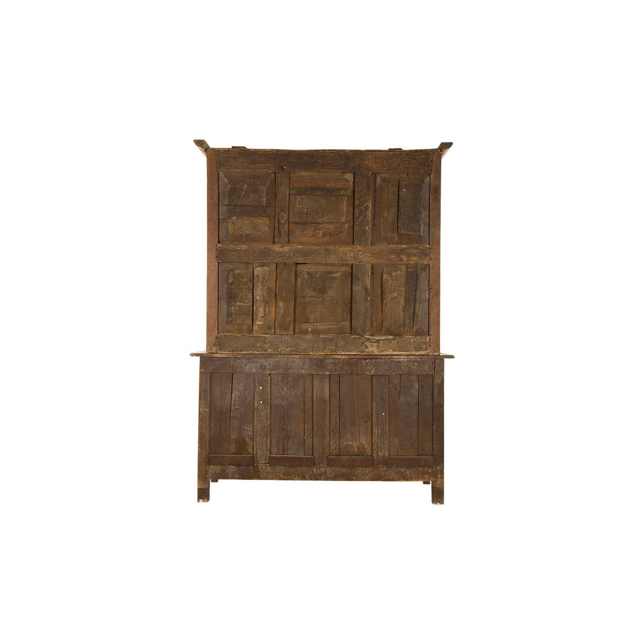 Wood Antique French Break-Front Cabinet