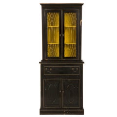 Vintage Black Painted Breakfront