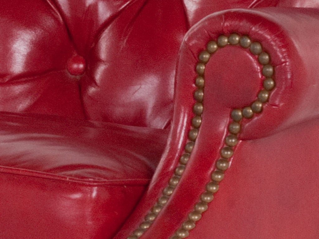 Vintage Leather Club Chair & Ottoman 3